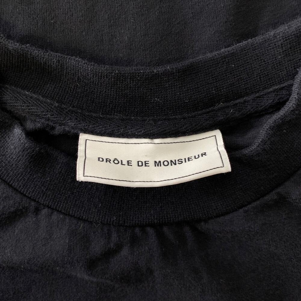 DRO'LE DE MONSIEUR Size S Black Graphic Cotton Classic T-shirt - Picture 5 of 6